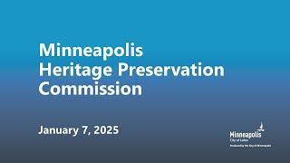 January 7, 2025 Heritage Preservation Commission