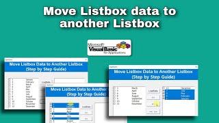 Move Listbox data to another Listbox, vba in excel