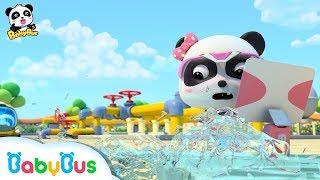 Water Pipe's Broken, Water Gushing out | Super Panda Rescue Team 3 | BabyBus Cartoon for Kids