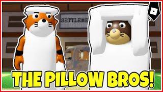 How to get "THE PILLOW BROS" BADGE + FELIX/FILIP MORPHS/SKINS in PIGGY RP CUSTOMS ROLEPLAY! - ROBLOX