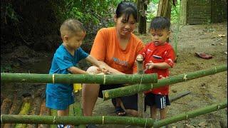 processing sticky rice with peanuts, building bamboo bridges for children to walk