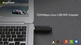 BrosTrend 1200Mbps Linux USB WiFi Adapter, Supports a Variety of Linux OSes Based on Debian