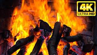 Relaxing Fireplace 4K UHD with Crackling Fire Sounds & Burning Logs 10 Hours | Stress Relief, Relax