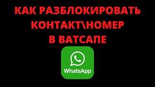 Как разблокировать контакт (номер) в ватсапе