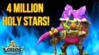 4 MILLION HOLY STARS! CAN WE GET A JACKPOT? LORDS MOBILE