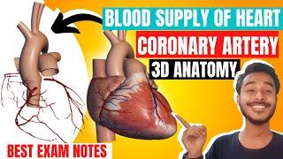 Coronary artery anatomy | Artery supply of heart anatomy | Blood supply of heart anatomy in hindi