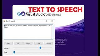 Visual Basic 2010 - SAPI Text To Speech