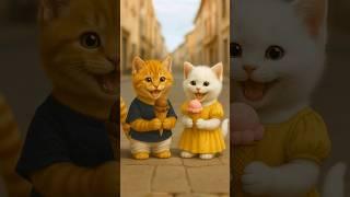 Pretty Kitten Helped Him  #catstory #emotional #shorts