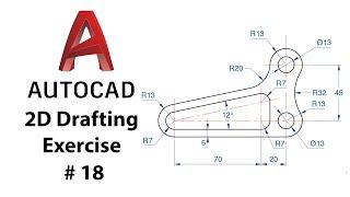 AutoCAD 2D Drafting Exercise # 18 - Basic to Advance in Hindi