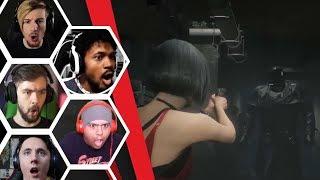 Let's Players Reaction To The Moment Mr.X Wanted To Give It To Ada | Resident Evil 2: Remake