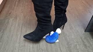 Boots crush stuffed toy | Boots trample teddy | Crushing stuffed teddy with black boots