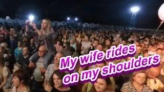 My wife rides on my shoulders!!
