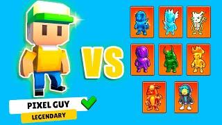 PIXEL Guy VS All Special Skins  0.45 NEW SKINS  Stumble Guys Battle