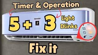 Sharp Mini Split AC 5+3 Light Blinks (Pattern) Error Code Explained