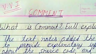 what is a comment in a C language? What is comment? Comment kya hai | Types of comment