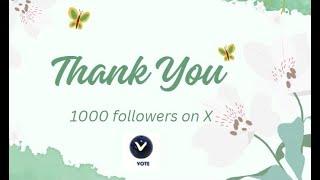 Thank You VOTE family for 1000 followers on X