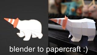 Turning My Low Poly Polar Bear Into Papercraft! | Instruction Video