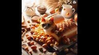 A cake transformed into a very cute cat.