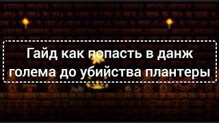 Гайд как попасть в данж голема до убийства плантеры в Terraria