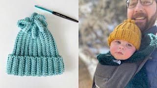 Crochet Ribbed HDC Fun Fringe Hat