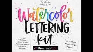 Realistic Watercolor Lettering Procreate Brushes | Simply Alison