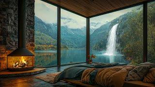 Healing with Waterfall Ambience, Fireplace & Rain SoundsFall Asleep Instantly With Sound Of Nature