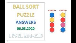 Ball Sort Puzzle Answers Level 201 202 203 204 205 206 207 208 209 210 Solutions Walkthrough