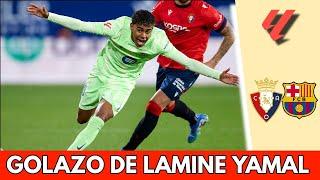 LAMINE YAMAL tiró una obra de arte con GOLAZO para descuento 4-2 de BARCELONA ante OSASUNA | La Liga