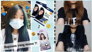 UPDATE CAT RAMBUT HELLO CREAM + CAT RAMBUT WARNA BIRU !!! GARNIER COLOR NATURALS MIDNIGHT BLUE