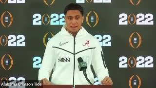 DT with Henry To'oTo'o, Alabama Crimson Tide LB - 2021-22 CFB Championship