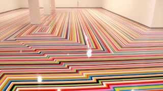 Jim Lambie installation at MCA Australia for the 19th Biennale of Sydney