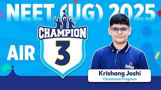 NEET UG 2025 Topper | Krishang Joshi AIR 3 | How I bounced back from setbacks