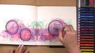 Art Journal Technique: Page Smooshing with Inktense Blocks | Mixed Media Art Journal With Me