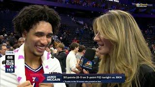 Jared McCain confirms he mouthed 'I'm the rookie of the year' vs. Nets  | NBA on ESPN