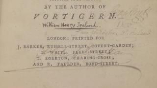 William Henry Ireland, Vortigern and Henry II (1799)