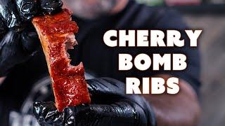 Cherry Bomb Ribs On The Traeger | Ft. Kosmos Q