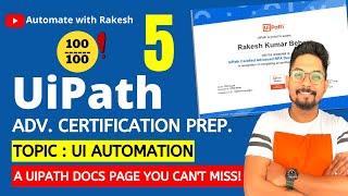 UiPath Advance Certification | Topic 5 UIPATH UI AUTOMATION | UiARD Certification Preparation