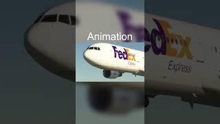 Animation vs. Real Life - FedEx Express Flight 6238 #airdisasters #boeing767 #fedex #aviation