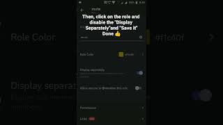 How to disable display a role separately in Discord Mobile #roduz #discord #howto #role #separately