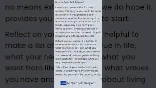 How to Gain Self-Respect: Transform Your Life with These Powerful Tips