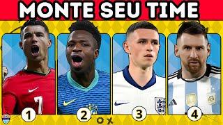 quiz de futebol MONTE SEU TIME TITULAR E MONTE SEU TIME RESERVA com jogadores das copas|fut tv quiz