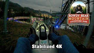 Rowdy Bear Mountain Coaster (Stabilized Night 4K POV) - Gatlinburg