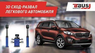 3D сход-развал легкового автомобиля в БизнесБас Сервис. Техно Вектор.