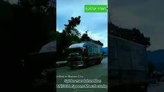 spider man at iron man truck spotted #shorts #beatboxsounds #automobile #trackermusic #trucking