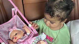 Mariam Happy with she’s baby doll  #kids #reels @Shahnozxanum @kids