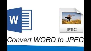 HOW TO Convert Word file to JPEG or picture