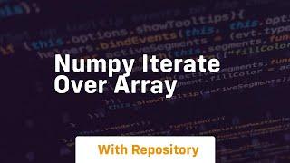 numpy iterate over array