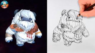 FREE FIRE DRAWING NEW PET YETI - HOW TO DRAW FREE FIRE FF - Garena free fire