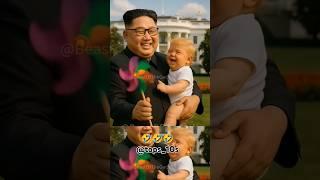 Baby Trump and Daddy Kim jong un. Most funny AI videos on YouTube shorts #trump #kimjongun #ai