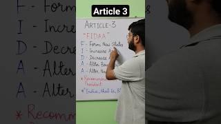 Article 3 | Trick to remember Article 3 of Indian Constitution | Article Tricks